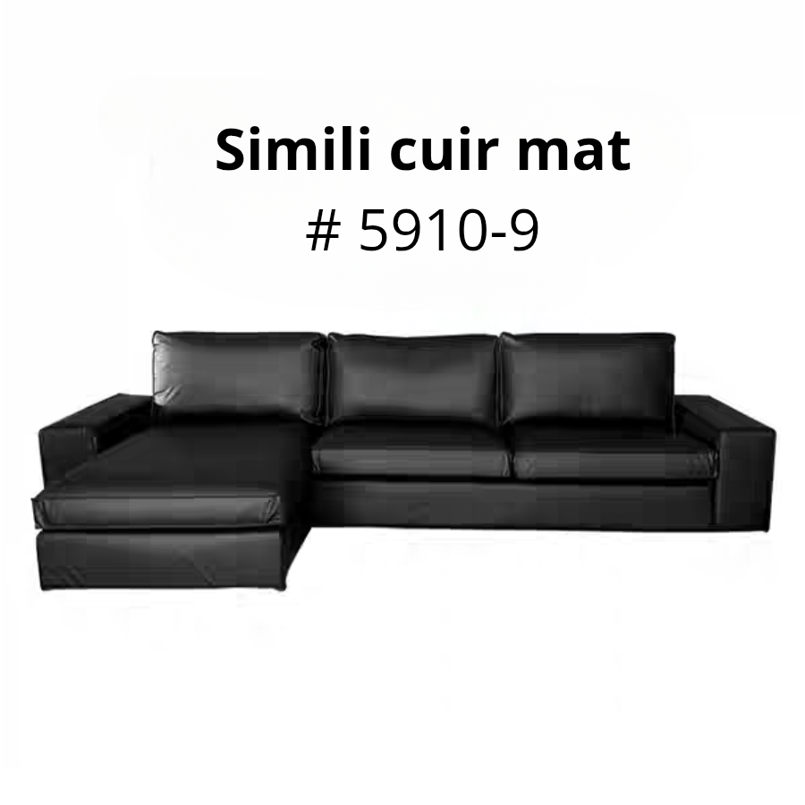 Housse canapé d'angle méridienne IKEA KIVIK cuir noir