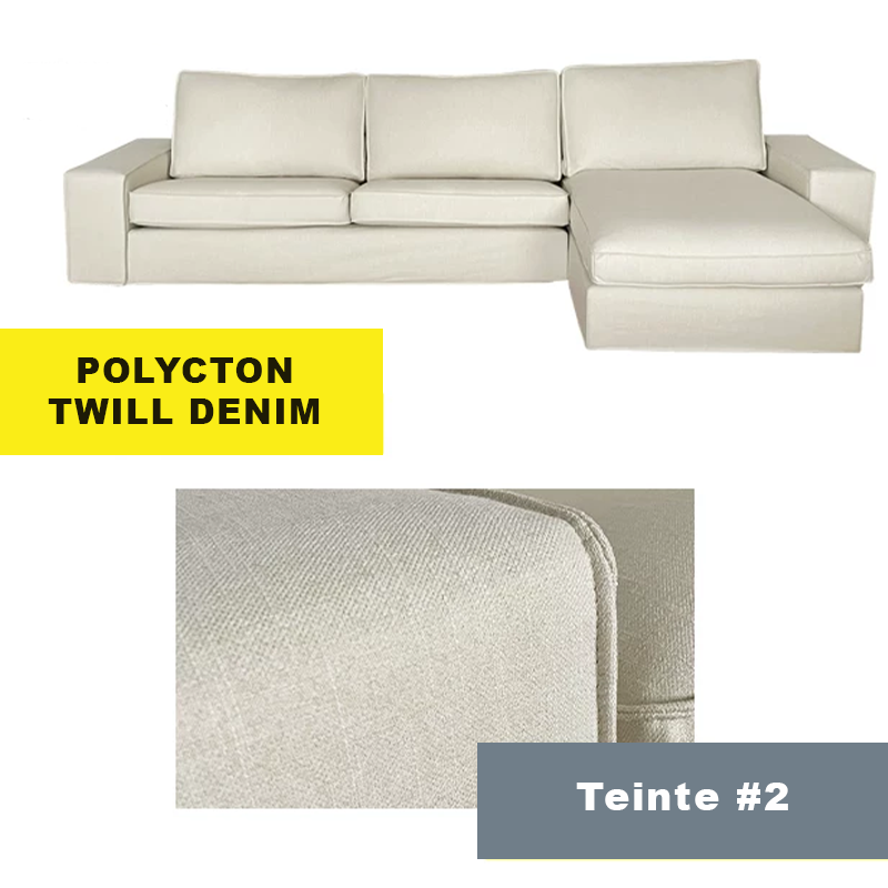 Housse pour canapé d'angle avec méridienne IKEA KIVIK blanc