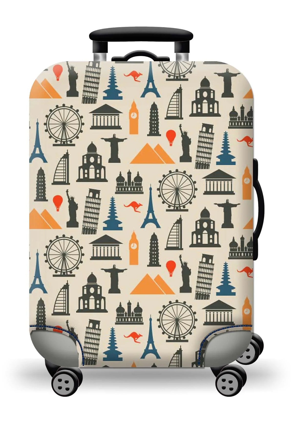 Housse de protection pour valise à roulette cabine ou XL motif paris