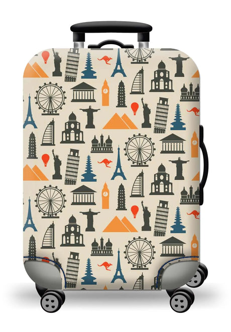 Housse de protection pour valise à roulette cabine ou XL motif paris