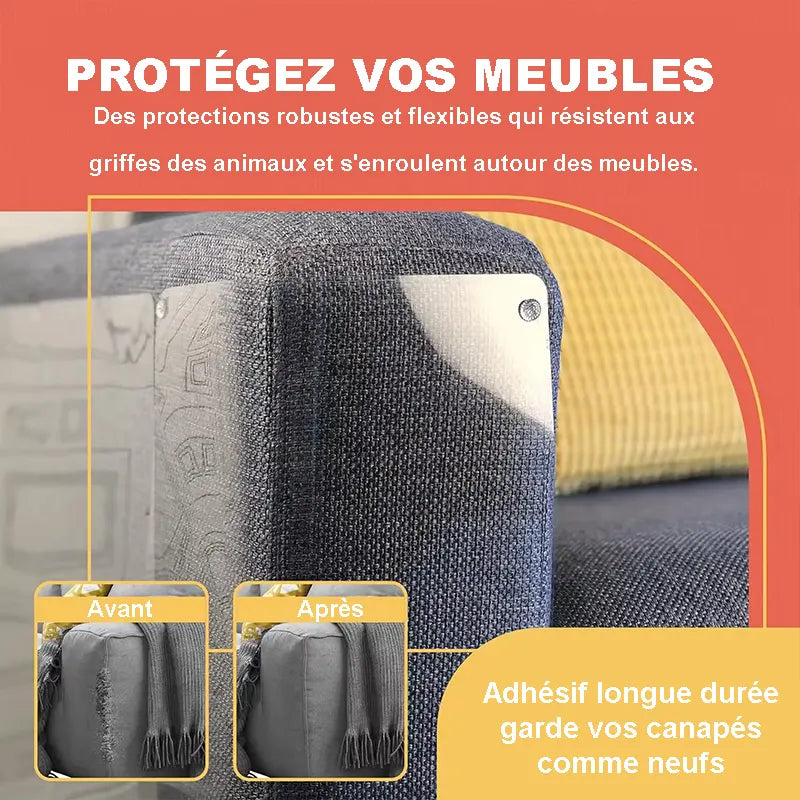 Film protecteur anti-griffes pour canapé et meubles transparent et résistant