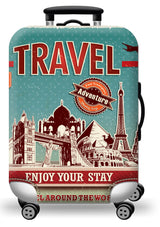 Housse de protection pour valise à roulette cabine ou XL motif travel