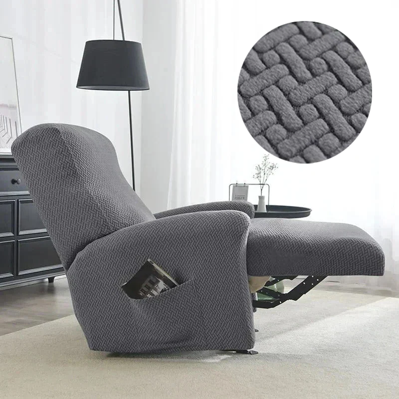 Damask velvet cover for reclining armchair with mechanical footrest