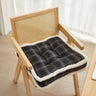 Galette de chaise carré rembourrée matelassée épaisse noir