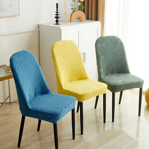 Stretch curved chair covers – hibiscus leaf texture
