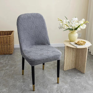 Stretch curved chair covers in reinforced jacquard
