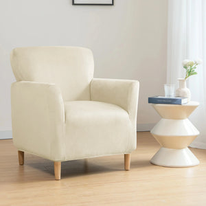 Stretch pure velvet cover for club armchairs