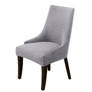 Padded Windsor Bristol chair cover with hibiscus leaf texture