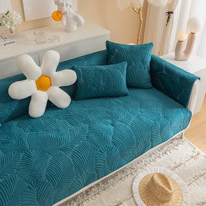 Reinforced hibiscus velvet sofa cover, scratch-resistant and non-slip