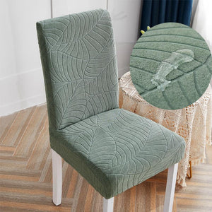 Stretch waterproof chair cover with hibiscus leaf texture