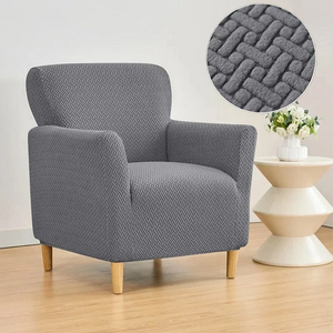 Stretch damask velvet cover for club armchairs