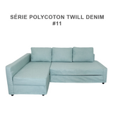 Stretch cover for IKEA FRIHETEN convertible corner sofa, cotton-polyester denim twill