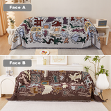 plaid jeté de canapé grande taille double face réversible chenille renforcé graffiti