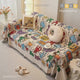Large double-sided reversible chenille sofa throw blanket with reinforced graffiti design