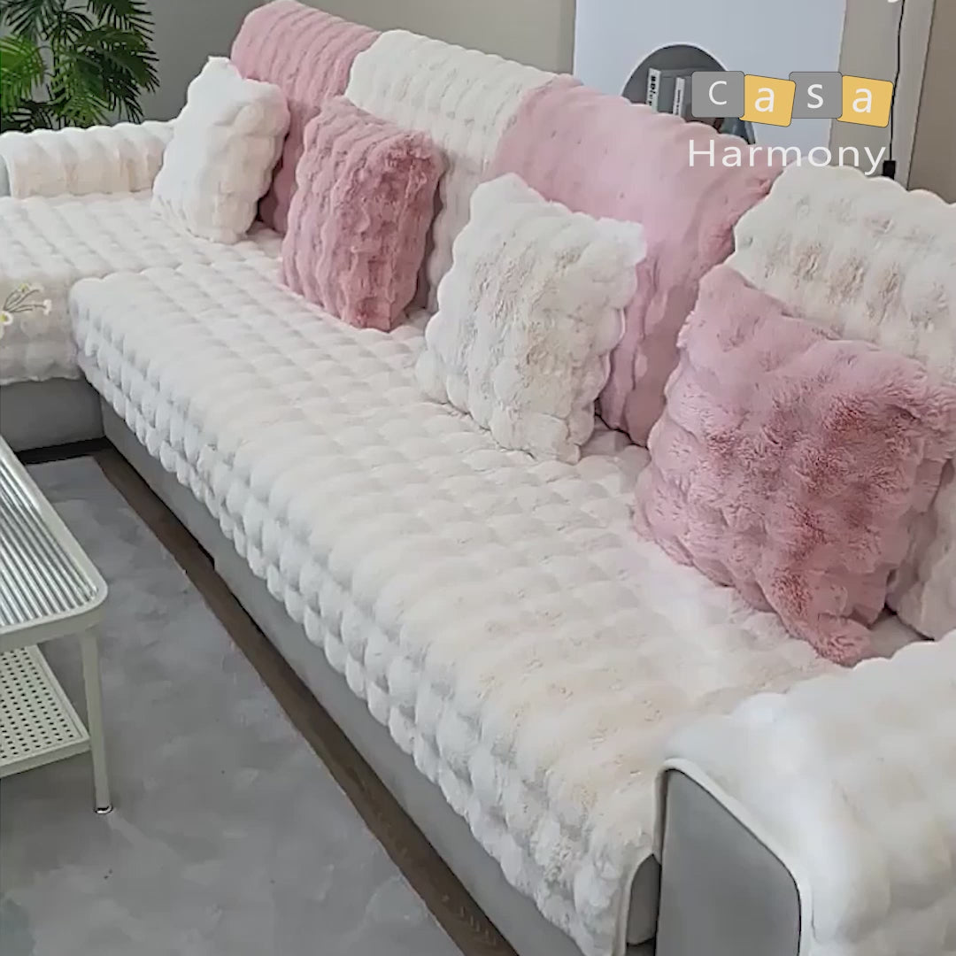 Non-slip sofa cover in soft, thick fleece – Cloud of Softness
